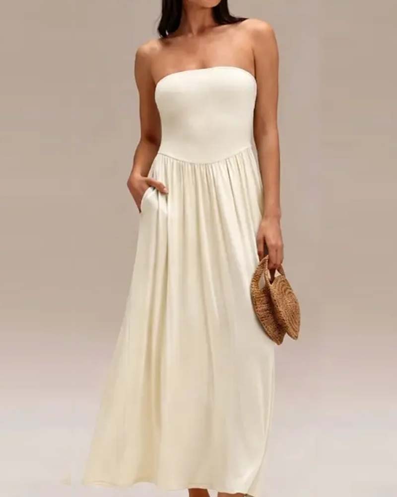 Jurk Convertible Mouwloos Taille-Cinchend