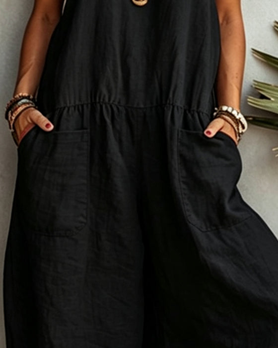 Kleurblokkerde Jumpsuit Met Zakken