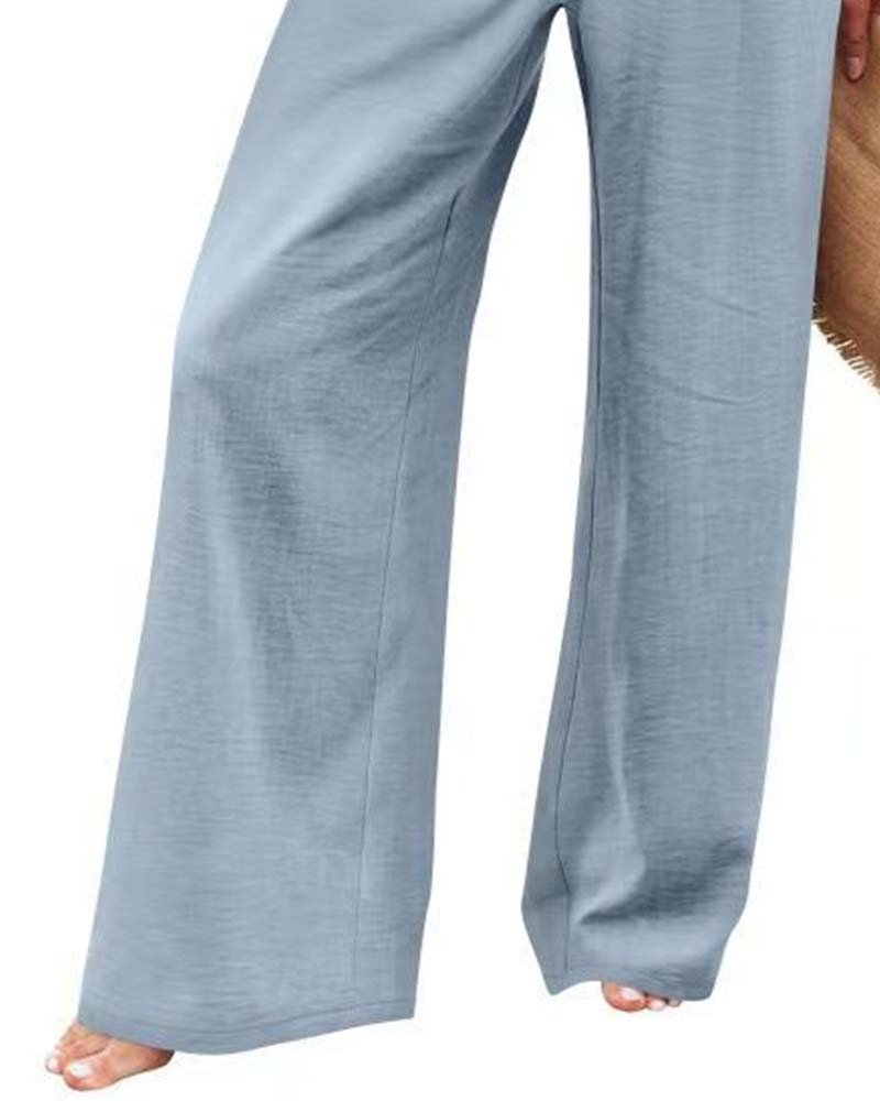 Broek Knoop Elastische Taille Wijd