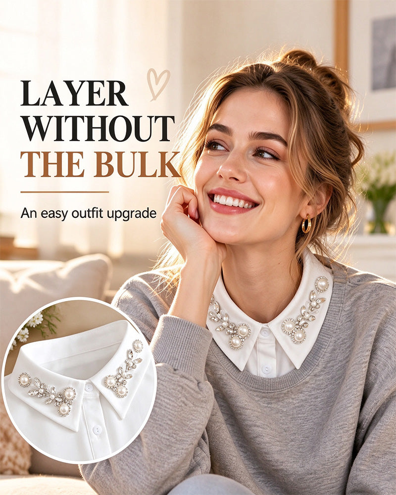 ✨ Met Juwelen Bezette Afneembare Kraag-Instant Elegantie & Moeiteloos Layeren