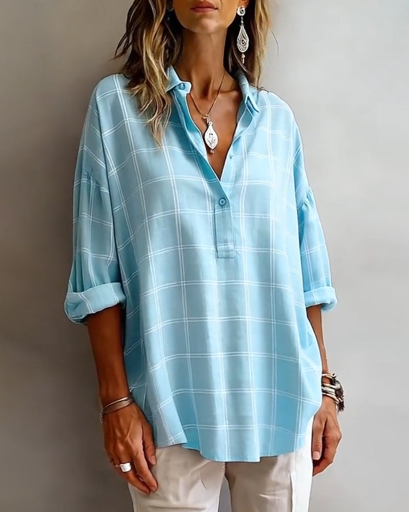 Shirt Revers Ruit Verfijnd