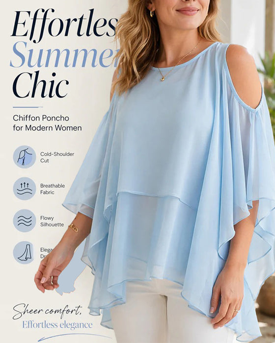 Blouse Rondhals Blote Schouder Asymmetrisch