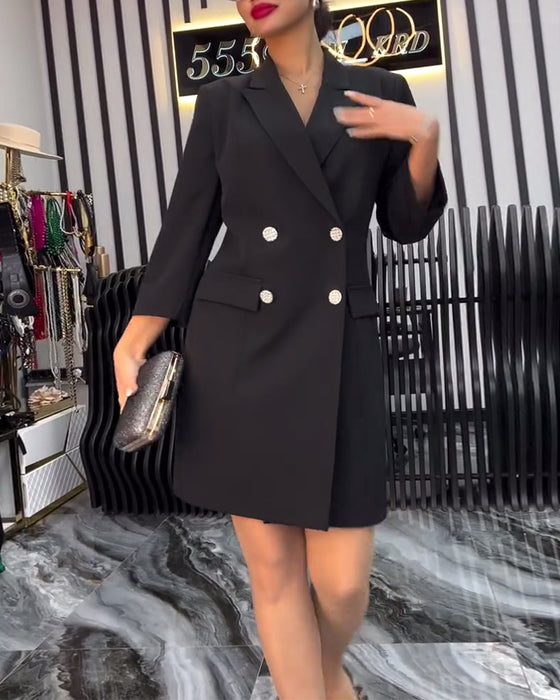 Kraag Strikjurk Dubbelgeknoopte Pak