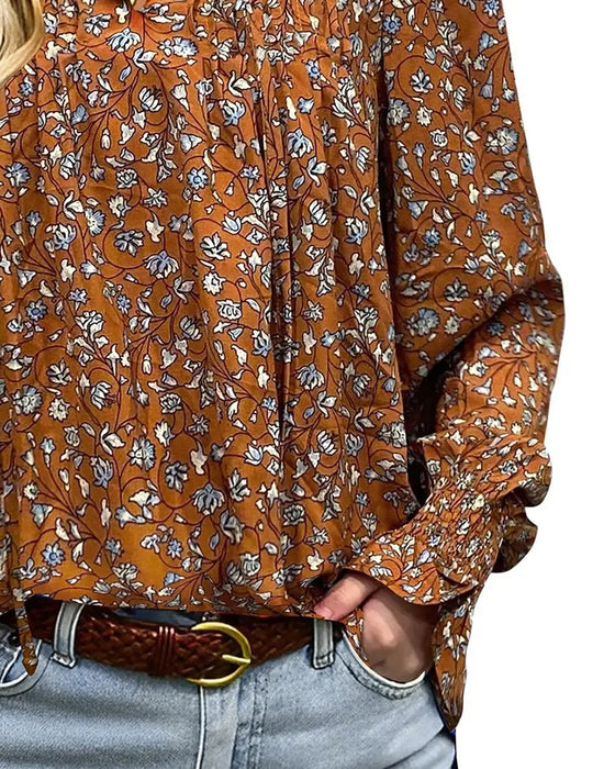 Blouse Pofmouw Bloemig Lange Mouw