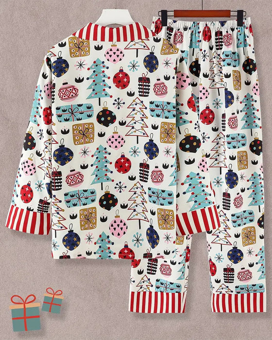 Tweedelige casual set met print voor thuis