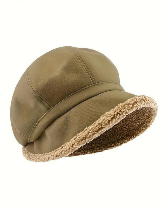 Hoed Dames Effen Pluche Vissershoed Warm