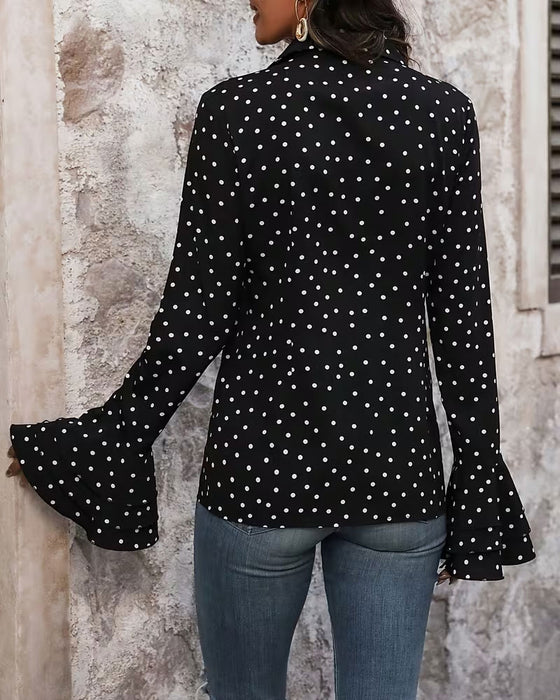 Blouse Stipjes Dubbele Laag Klokmouw