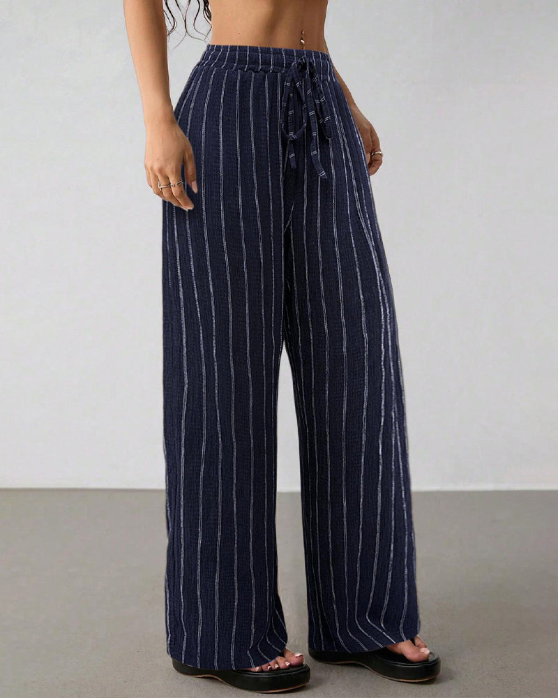 Broek Gestreept Trekkoord Casual Wijd