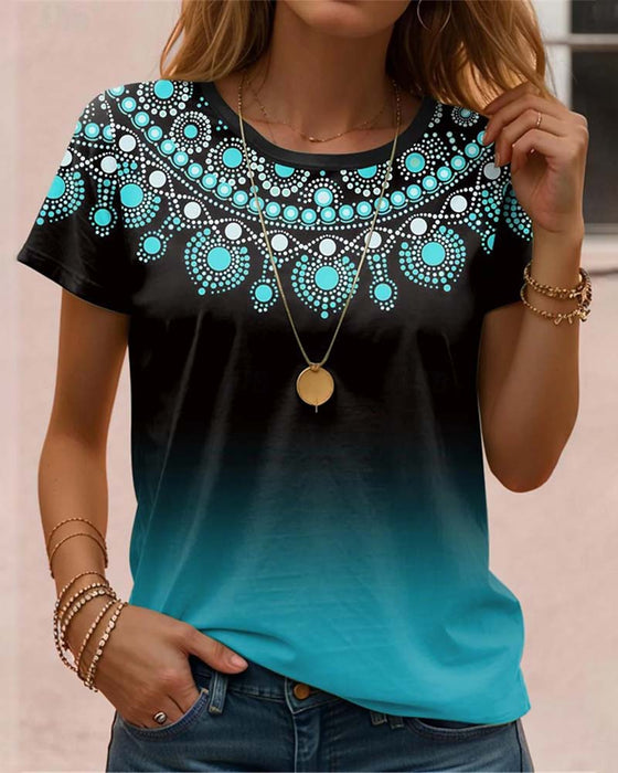 Blouse met gradiëntprint en casual stijl