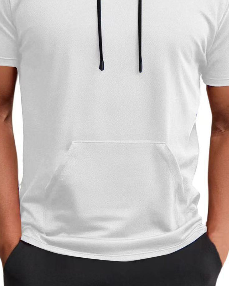 T-Shirt Capuchon Snel Droog Korte Mouw