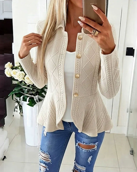 Jas Knoop Casual Effen