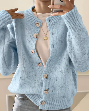 Comfortabele Effen Kleur Cardigan