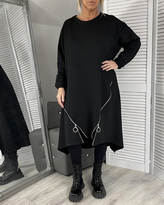 Losse Oversized Jurk Met Rits