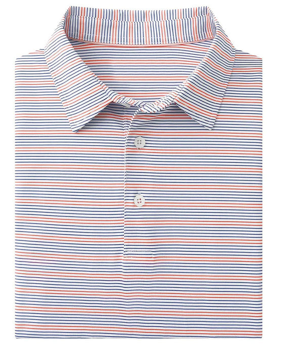 T-Shirt Kraag Blauw En Wit Fijne Streep