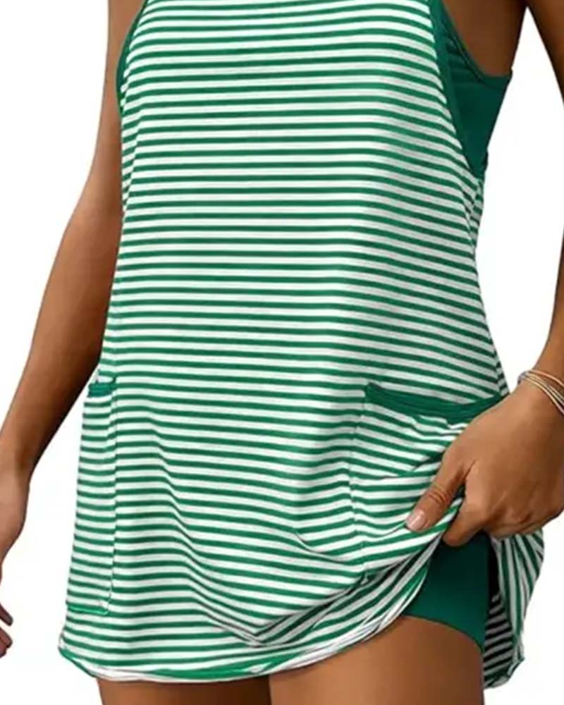 Jumpsuits Gestreept Mouwloos Cami Casual