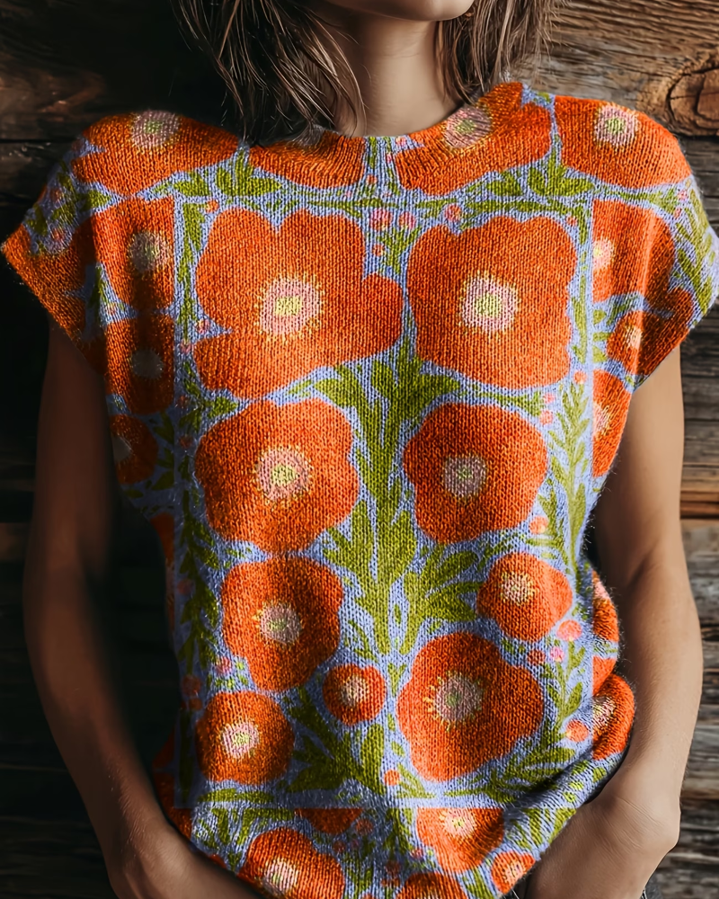 Pullover Geprint Ronde Hals Korte Mouw