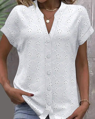 Overhemd Opstaande Kraag Kant Holle Knoop
