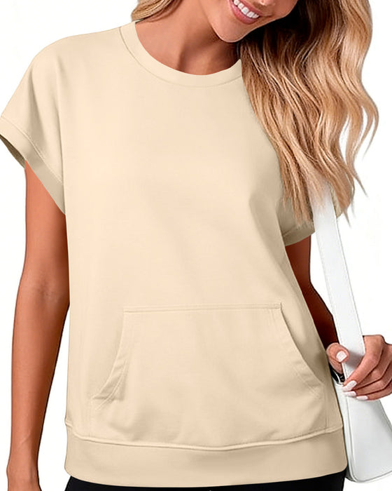Blouse Voorzak Effen Ronde Hals