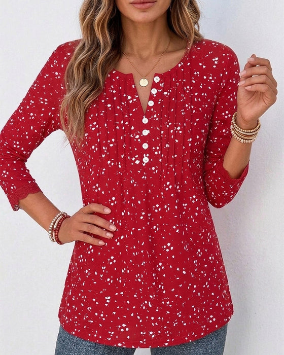 Top Kant Casual Lange Mouwen