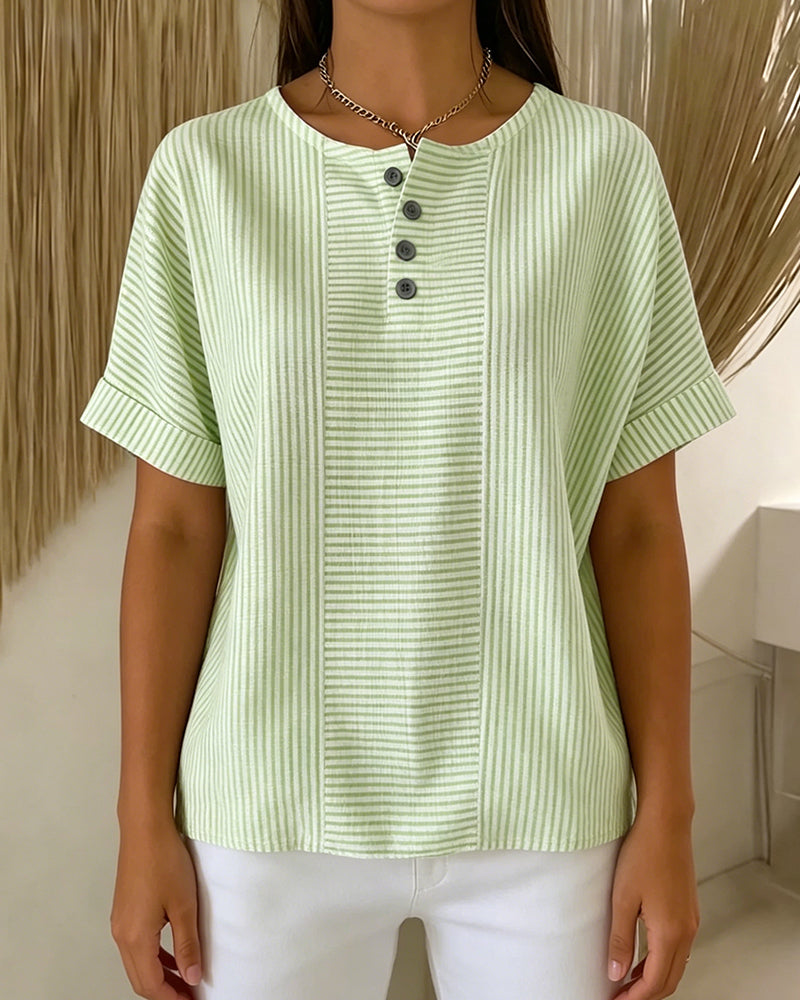 Blouse Ronde Hals Korte Mouw