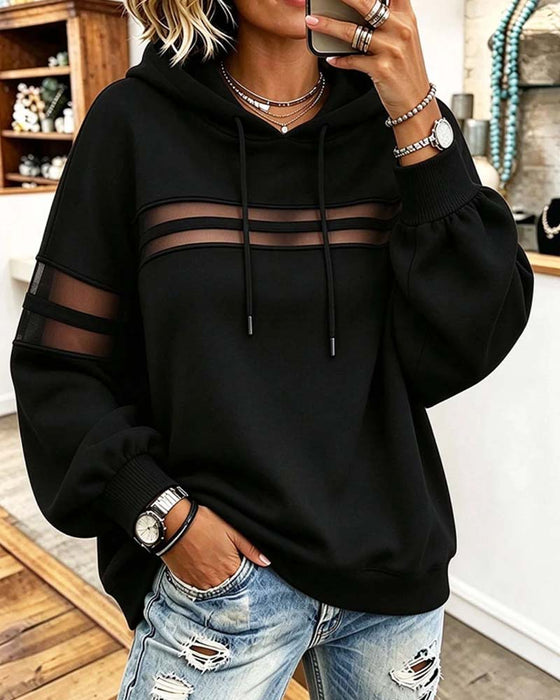Hoodie Transparant Horizontale Streep