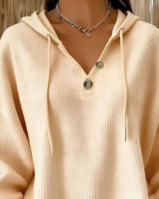 Sweatshirt Casual Effen Kleur Trekkoord