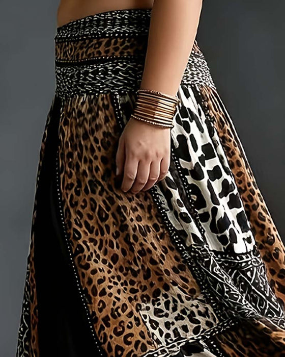 Rok Patchwork Luipaardprint Uitlopend