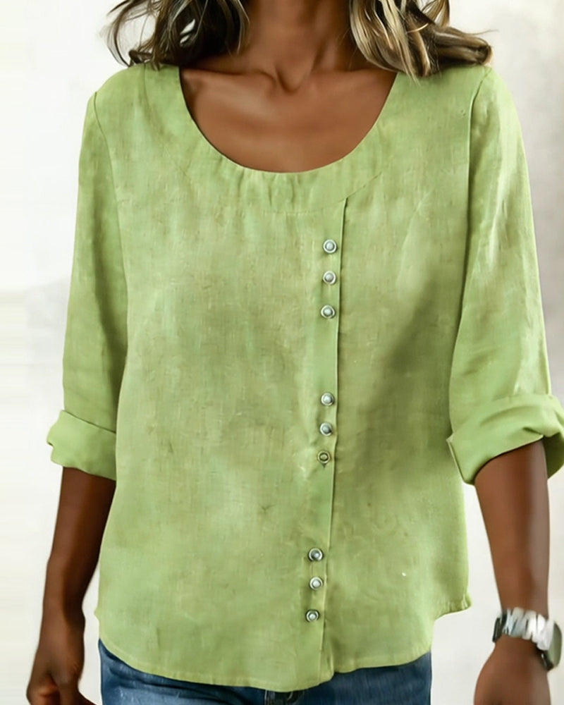 Top Ronde Hals Lange Mouw