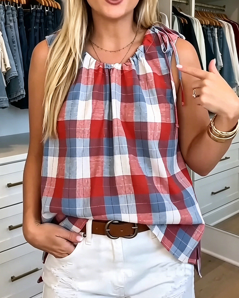 Tanktop Ruit Mouwloos