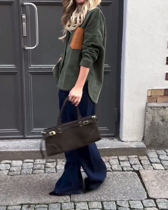 Stijlvolle Langmouwige Blouse Met Kraag