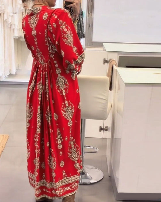 Casual jurk met print en losse zakken