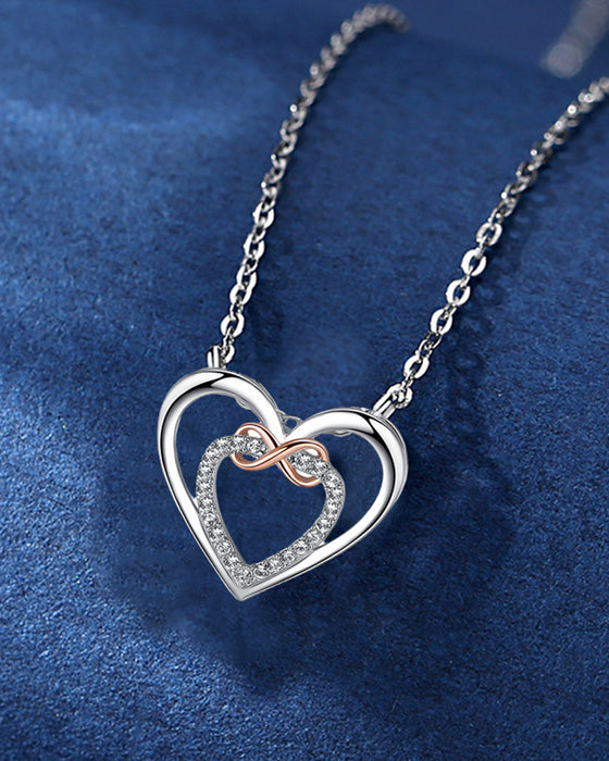 Twee harten Infinity ketting