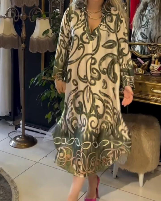 Losse en elegante jurk met print