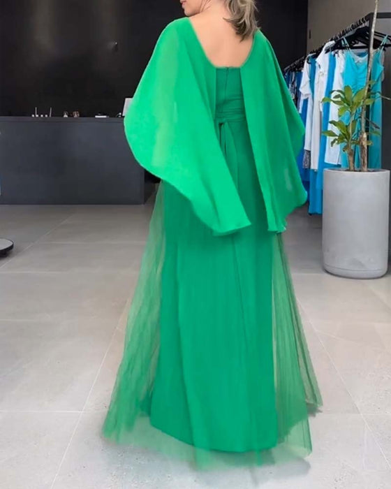 Ronde Hals A-lijn Maxi Jurk