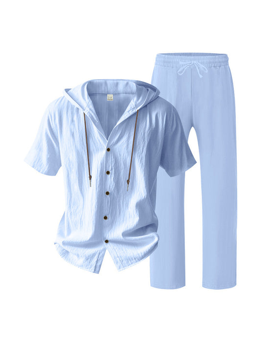 Heren Lichtgewicht Capuchon Tweedelig Set Voor Zomer Casual Wear