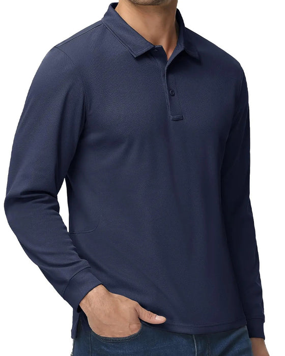T-Shirt Polo Kraag Lange Mouw Casual