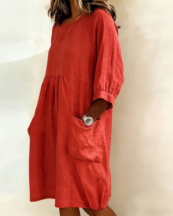 Jurk Driekwart Mouw Wijd