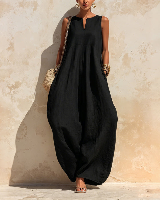 Jumpsuit Kleine V-Hals Wijd