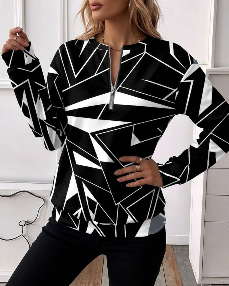 Sweatshirt Casual Rits Lange Mouw