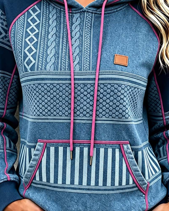 Hoodie Met Capuchon Lange Mouw Relaxed