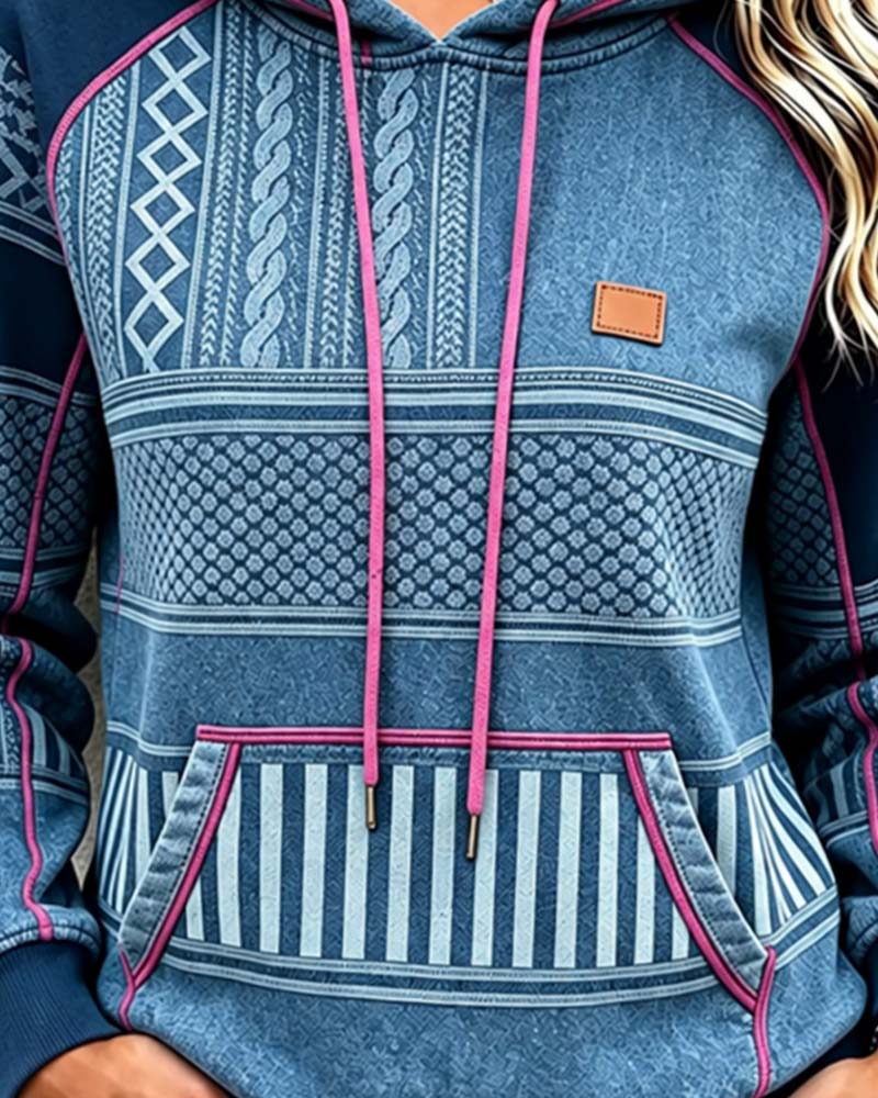 Hoodie Met Capuchon Lange Mouw Relaxed