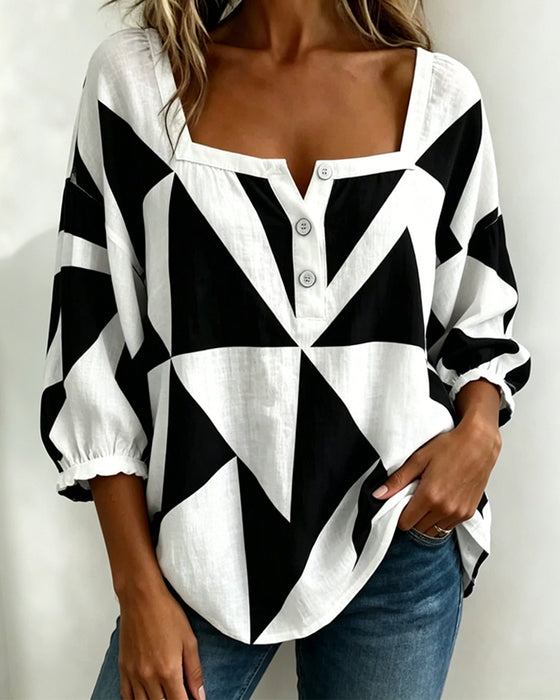 Blouse Casual Geometrische Print