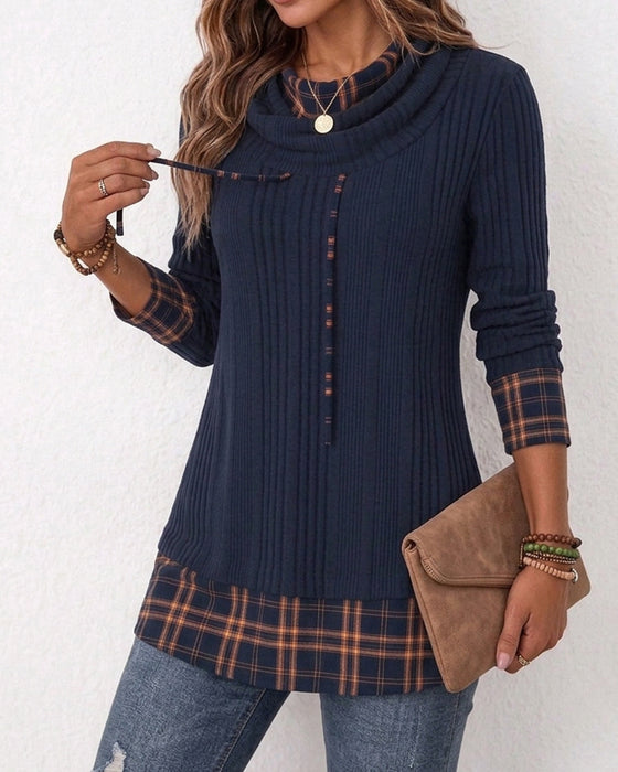Top Cowl Hals Lange Mouwen