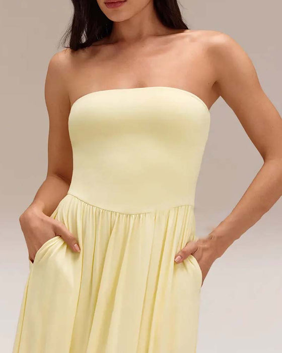 Jurk Convertible Mouwloos Taille-Cinchend