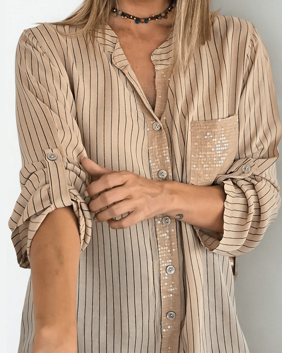 Overhemd Mode Paillet Gestreept