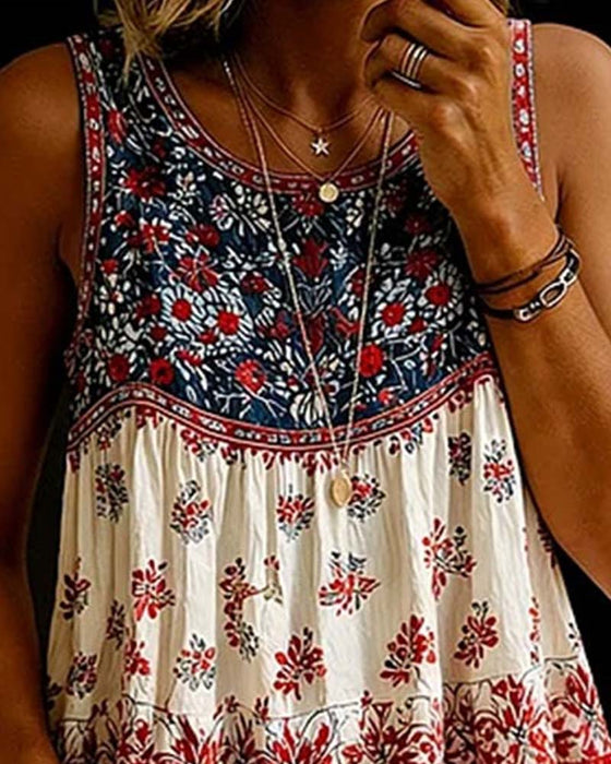 Tank Top Mouwloos Rondhals Bohemien