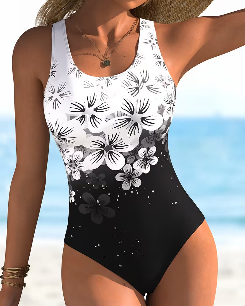 One-Piece Mode Bloemen Print
