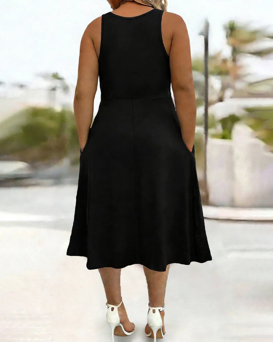 Jurk Effen Kleur Zak Twist Tank