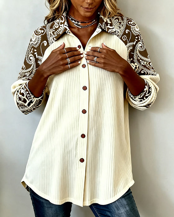 Shirt Met Casual Stijl En Geometrisch Patchwork