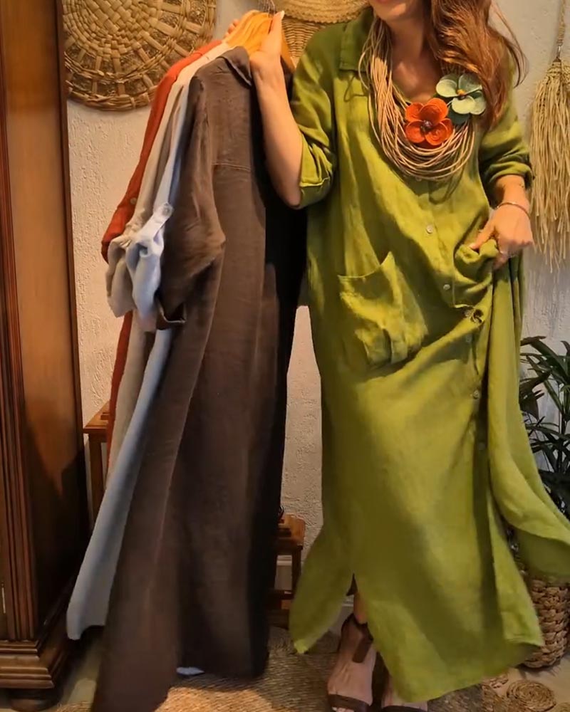 Jurk Zak Linnen Vest Casual